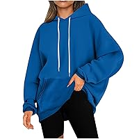 2023 Fall Fashion Hoodies for Women Oversized Hooded Sweatshirts Casual Long Sleeve Pullover Loose Lightweight Tops