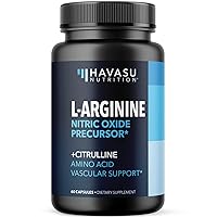 L Arginine L Citrulline Supplement Nitric Oxide Pills for Men | Stamina Endurance Performance for Workouts | L Arginine 500mg Nitrous Oxide Supplements for Men | 60 NO2 L-Arginine Plus Vegan Capsules