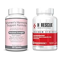 Immune & Hormone Support Bundle: H Rescue Immune Support Supplement for Adults + Women's Hormone Balance Support, 120 Capsules + 60 Capsules, 2 Month Supply