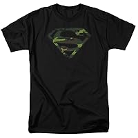 Superman Men's Distressed Camo Shield T-shirt Small Black