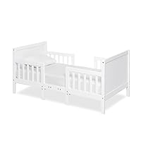 Hudson 3 In 1 Convertible Toddler Bed In White, Greenguard Gold Certified, JPMA Certified, Non Toxic Finishes, Made of Sustainable New Zealand Pinewood