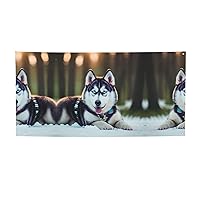 Holiday Party Banner - UV Resistant and Fade-Proof, Perfect for Halloween and Christmas Decorations Husky Dog