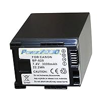 Power2000 BP-828 7.4V 3000mAh Replacement Lithium-Ion Camcorder Battery for Canon