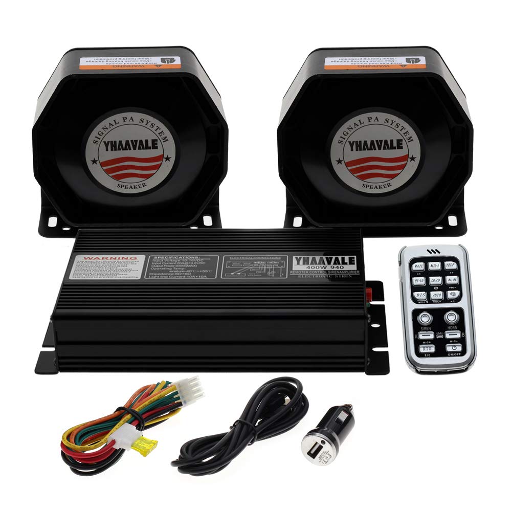 400W Compact Super Loud Speaker Power PA System Horn Warning Alarm Fit Car Truck 