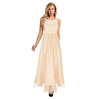 ACSUSS Women's Vintage Lace Embroidered Bridesmaid Dresses Wedding Prom Maxi Party Dress