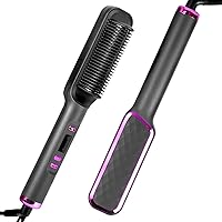 Negative Ion Hair Straightening Comb Hair Straightener Brush Hot Brush Hair Straightener with Auto Temperature Lock & Auto-Off Function, Anti-Scald for Professional Hair Salon at Home