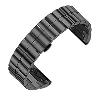 26mm Quick Release Band Metal Easy Fit Stainless Steel Watch Bands Wrist Strap for Garmin Fenix 7X 5X/Fenix 3/Fenix 3 HR Watch (Color : Black, Size : 26mm)
