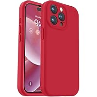 Vooii Compatible with iPhone 15 Pro Case, Upgrade Defender Liquid Silicone, [Enhanced Camera Protection] [Soft Anti-Scratch Microfiber Lining] Shockproof Phone Case iPhone 15 Pro 6.1 inch - Red
