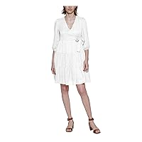 Calvin Klein Women's Faux-Wrap A-Line Dress