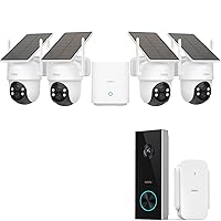 Security Cameras Outdoor Wireless, 4 Cam-Kit 2K Doorbell Camera Wireless, No Monthly Fee
