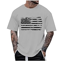 Fourth of July Shirts for Men Casual Short Sleeve Crewneck Graphic Tees Summer Trendy 2024 Vintage T Shirt