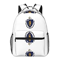Massachusetts State Flag print Lightweight Bookbag Casual Laptop Backpack for Men Women College backpack
