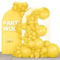 PartyWoo Mustard Yellow Balloons, 120 pcs Boho Yellow Balloons Different Sizes Pack of 18 Inch 12 Inch 10 Inch 5 Inch for Yellow Balloon Garland as Birthday Decorations, Party Decorations, Yellow-F57