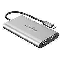 HyperDrive Dual 4K HDMI Adapter for M1/M2 MacBook 2X HDMI, Pass-Through Charging