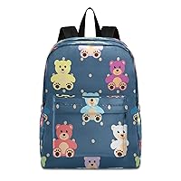 Bear School Backpack for Kid 5-19 yrs,Bear Backpack Childen School Bag Polyester Bookbag