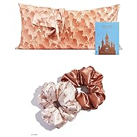Disney x Kitsch Satin Pillowcase (King, Princess Party) & Satin Pillow Hair Scrunchies with Discount