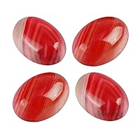 8pcs Adabele Natural Blood Martini Red Agate Oval Cabochon Gemstone Cabochon Double Loose Dome Cabs Stone 20mm x 15mm (0.79