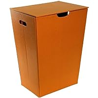 Gedy Alianto Color Rectangular Laundry Basket Made from Faux Leather, Orange