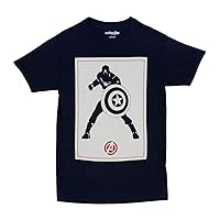 Age Of Ultron Avengers Captain America Sihouette T-shirt (Small, Blue)