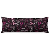 Pink Ribbon Breast Cancer Awareness 20 X 54 Inch Body Long Pillow Case Cover Polyester Pillowcase Home Decor