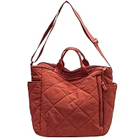 Fozehlad Quilted Tote Bag for Women Large Nylon Pruffer Padding Satchel Hobo Purse Shoulder Handbag for Trendy