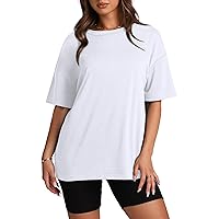 Oversized T Shirts for Women Summer Crewneck Short Sleeve Basic Tops Loose Fit