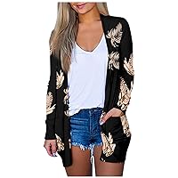 Fall Cardigans for Women 2023 Oversize Long Sleeve Lightweight Cover Up Casual Open Front Cardigan with Pocket