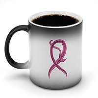 Pink Ribbon Breast Cancer Awareness Color Changing Mugs Ceramic Coffee Mug Personalized Tea Cup Water Cup for Gift Office Home
