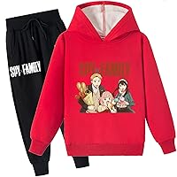 Kids Classic Hooded Sweatshirts and Sweatpants Set,Brushed Long Sleeve Hoodie Loose Fit Tracksuit for Girls