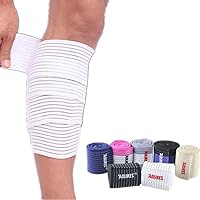 (1 Pair Elastic Calf Shin Compression Bandage Brace Thigh Leg Wraps Support for Sports, Weightlifting, Running, Crossfit and Fitness Athletes - Knee Straps for Squats Men Women