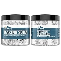 Earthborn Elements Potassium Bicarbonate & Baking Soda Bundle (200 Capsules Each), Pure & Undiluted, No Additives