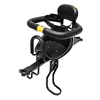 Front Mount Bike Seat, Portable Adjustable Child Bicycle Seats with Guardrail and Foot Pedals, Applicable Age: 8 Months-6 Years Old