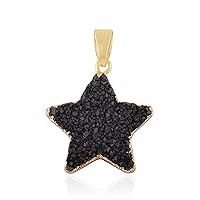 Mode Joays Star shape necklace, 18K Gold Electroplated, Agate Druzy necklace, Single Bail Pendant Charms, DIY pendant necklace