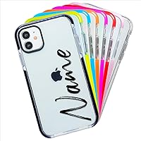 Case Compatible with iPhone iPhone 12 Personalized with Your Name, Protector Compatible with iPhone iPhone 12 Customizable, Case Compatible with iPhone Customized Black Border