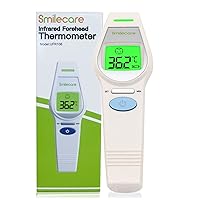 Infrared Forehead Ear Thermometer Non-Contact Digital for Adults and Baby, Instant Readings with Fever Alarm and Object Mode，20 Memory Function（Beige）