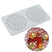 TUKE Lace Molds for Cake Decorating 3D Leaf Silicone Molds for Baking Gummy Molds Clay Fondant Molds Lace Mats Flower Honeycomb Bee Pattern for Sugar Chocolate Polymer (Grids_10.68x5.44x0.12inch_X)
