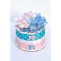 Mini Diaper Cake - Centerpiece - Pastel/ Polka Dot Style - Gender Reveal -Neutral -Baby Shower - Gift