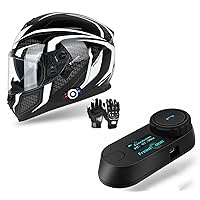 FreedConn BM12 Full Face Motorcycle Helmet Bluetooth + TCOM-SC Motorcycle Bluetooth Headset