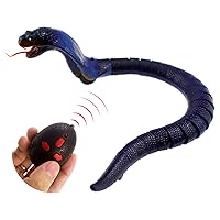 Tipmant RC Snake Infrared Remote Control Cobra Fake Realistic Naja Animal Crawling Vehicle Scary Trick Kids Halloween Christmas Prank Toys Birthday Gifts (Blue)