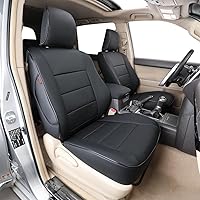 EKR Custom Fit 4Runner Car Seat Covers for Select Toyota 4Runner 2011-2024 (Only for 7 Seats Version) - Full Set,Leather (Black)