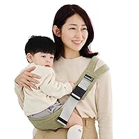 GOOSEKET Toddler Sling/Original/Cotton Baby Carrier/Compact hipseat/Infants to 44 lbs Toddlers/Sleep (Khaki)…