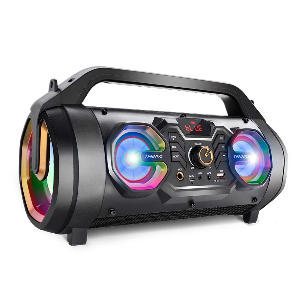 Mua Bluetooth Speakers, 30W Portable Bluetooth Boombox with Subwoofer, FM  Radio, RGB Colorful Lights, EQ, Stereo Sound, Booming Bass, 10H Playtime  Wireless Outdoor Speaker for Home, Party, Camping, Travel trên Amazon Mỹ
