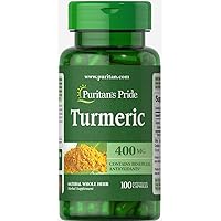 Puritan's Pride Turmeric 400 mg Capsules, 100 Count
