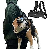Dog Backpack Carrier for Small Dogs Emergency Backpack, Old, Disabled, Joint Injuries, Arthritis, Rehabilitation Nail Trimming, Senior Dogs Up and Down Stairs, Cars (S, Black)