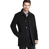 Cole Haan Men's Cashmere Blend Single Breasted Classic Coat With Shirt Collar