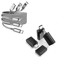Elebase 4 Pack USB C to USB Adapter and 3 Pack USB Type C Charger Cable 1.5/3.3/6.6FT for iPhone 15 Pro Max,Car Play,Samsung Galaxy Note 8 9 10 20 S10 S9 S8 S10E Plus S24 S23 S22 22 Ultra,Tab A7 Lite