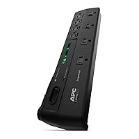 APC Power Strip with USB Charging Ports, Surge Protector P8U2, 2630 Joules, Flat Plug, 8 Outlets
