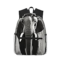 Black and White Elephant Backpack Laptop Men Business Work Casual Daypack Women Lightweight Travel Bag