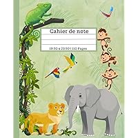Cahier note enfant: Jungle Journal cahier de note pour enfants | 110 pages | Lignés | 19,50x23,50 | 7,5