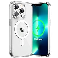 JETech Magnetic Case for iPhone 13 Pro 6.1-Inch Compatible with MagSafe Wireless Charging, Shockproof Phone Bumper Cover, Anti-Scratch Clear Back (Clear)